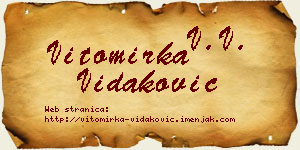 Vitomirka Vidaković vizit kartica